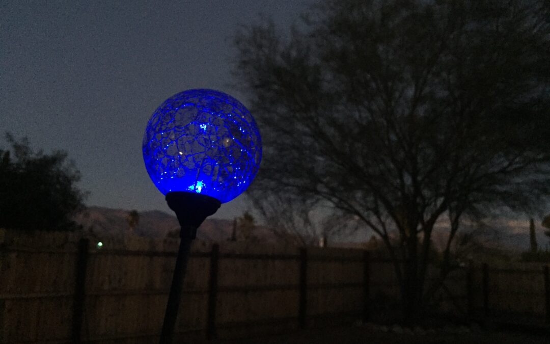 Yard Globe at Dusk